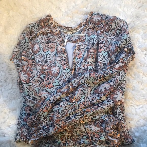 Printed ruffle blouse, Anthropologie. Size Small. - Picture 5 of 8